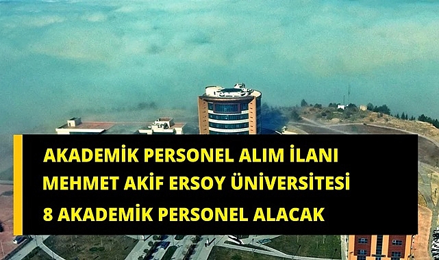 AKADEMİK PERSONEL ALIM İLANI
