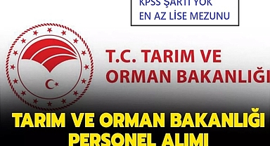 TARIM VE ORMAN BAKANLIĞI EN AZ İLK OKUL MEZUNU, KPSS ŞARTSIZ PERSONEL ALIM İLANI