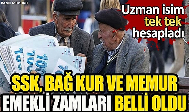 SSK, BAĞKUR VE MEMUR EMEKLİ ZAMLARI BELLİ OLDU!
