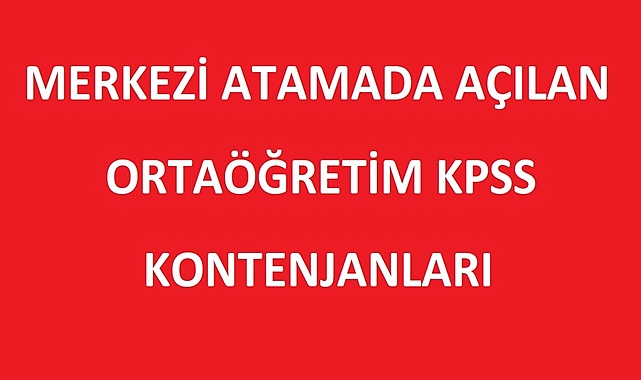 LİSE MEZUNU MERKEZİ ALIM KONTENJANLARI 2023/2