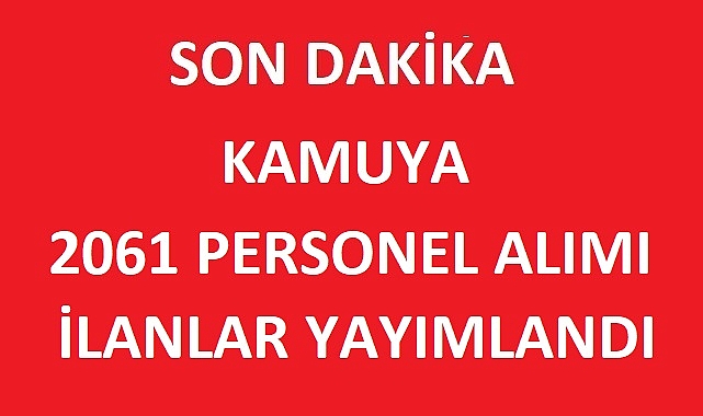 KAMUYA 2061 PERSONEL ALINACAK!