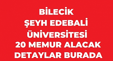 Bilecik Şeyh Edebali Üniversitesi 20 Sözleşmeli Personel Alacak
