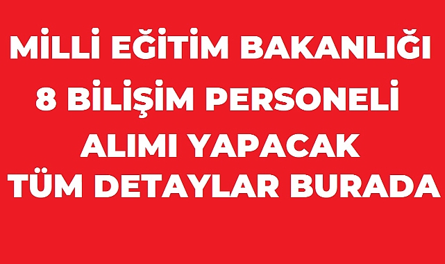 MEB 8 Sözleşmeli Bilişim Personeli Alacak!