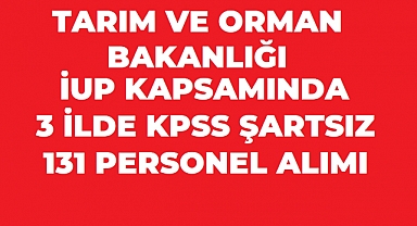 Tarım ve Orman Bakanlığı 3 İlde 131 Kişilik İUP Alımı Yapıyor! Başvurular Devam Ediyor